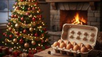 Un simple maple de huevo puede transformarse en un pino navideño decorativo y totalmente reciclable.