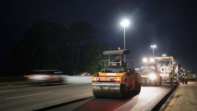 Las primeras obras para el cuarto carril de la autopista Buenos Aires-La Plata.