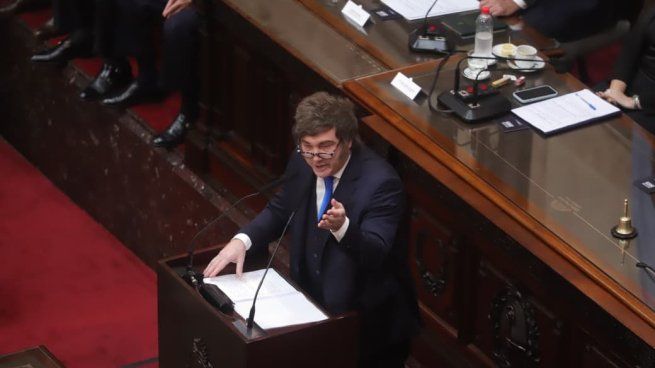 Javier Mileidurante la apertura de sesiones ordinarias.&nbsp;