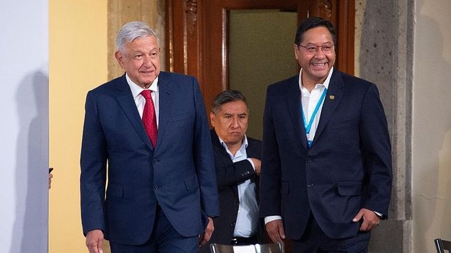 Los presidentes de México, Andrés Manuel López Obrador, y de Bolivia, Luis Arce.