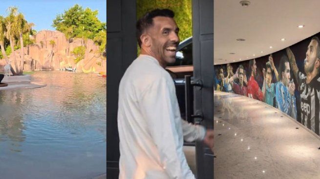 Carlos Tevez abrió las puertas de su increíble mansión y la mostró con una recorrida que es furor en las redes