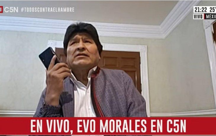 Evo Morales, desde México por C5N.&nbsp;