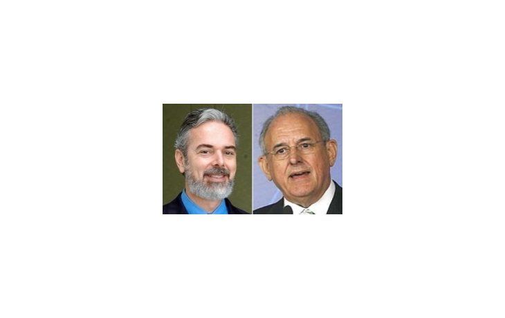 Antonio Patriota, próximo canciller y  Nelson Jobim, titular del Ministerio de Defensa.