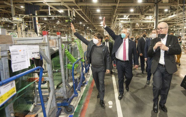 El gobernador bonaerense, Axel Kicillof, se mostró junto al presidente, Alberto Fernández.
