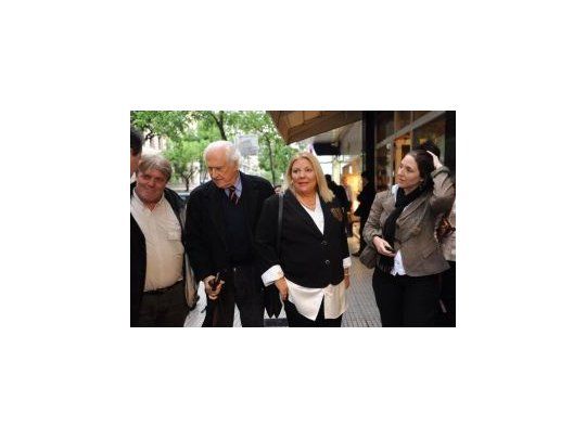 Los candidatos de UNEN acompañaron a Carrió y Solanas durante la audiencia.