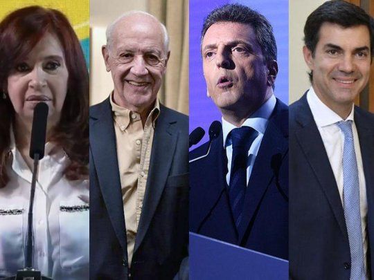 Cristina de Kirchner, Roberto Lavagna, Sergio Massa, Juan Manuel Urtubey, Juan Schiaretti.