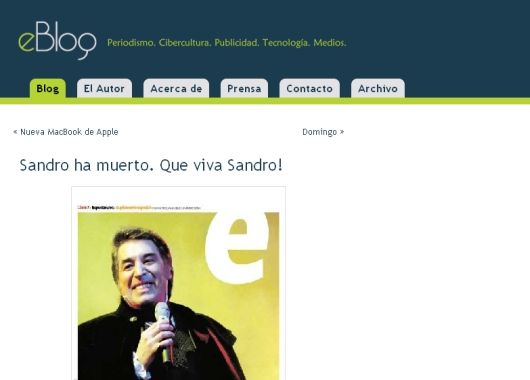 Uno de los tantos blosgs que homenajean a Sandro.