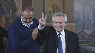El presidente Alberto Fernández en la CGT