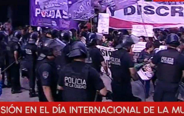 Marcha en el centro por el Día Internacional de la Mujer