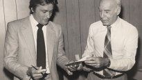 Alain Delon con Landrú en su visita a la Argentina.