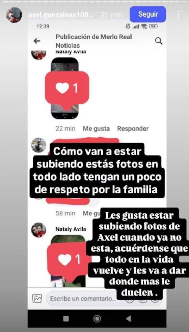 Chats tras el asesinato de Axel Emanuel González, Chats tras el asesinato de Axel Emanuel González,