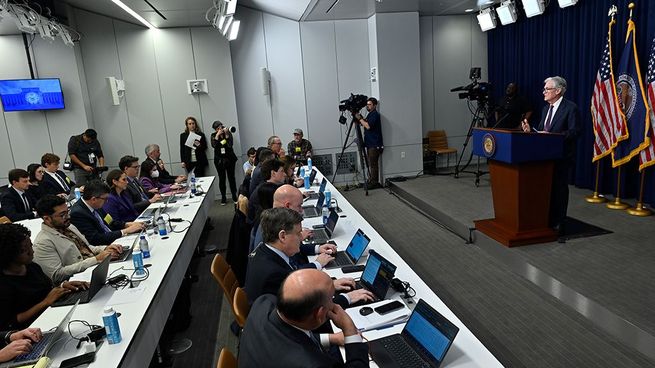 Jerome Powell, este miércoles, en la conferencia de prensa posterior a la decisión de la Fed.