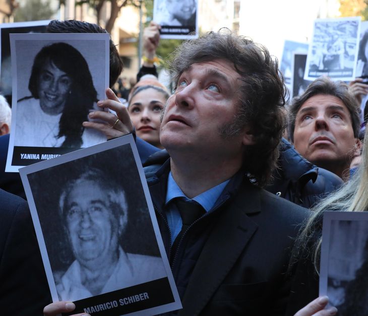 Javier Milei, presente en el acto de la AMIA.&nbsp;