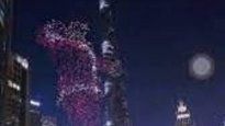 El enorme Papá Noel hecho con drones en Dubai