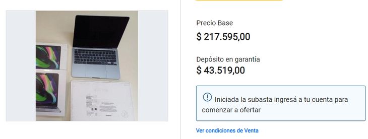 All products are displayed on the Banco Ciudad auction website.