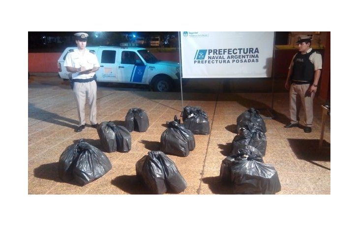 La Prefectura secuestro 241 kilos de marihuana en un monte de Posadas, Misiones.
