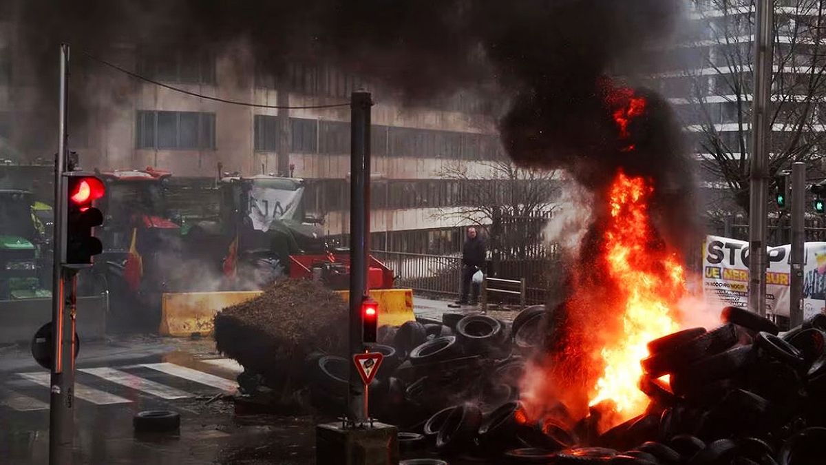 European farmers protested the end of the negotiations of the Mercosur-EU agreement