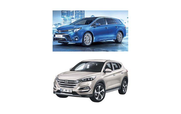 ámbito.com | Toyota mostrará al nuevo Avensis, para Europa, en el autoshow suizo (Arriba). Hyundai Tucson, ahora de mayores dimensiones y de diseño similar a la Santa Fe (Abajo).