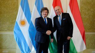 Milei junto a su par de Hungría. Milei junto a su par de Hungría.