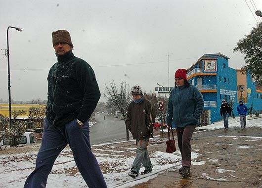 En la Falda, Córdoba, también nevó.