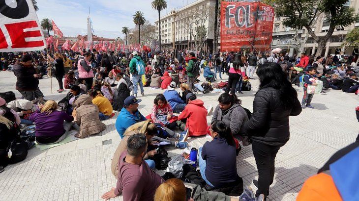Organizaciones sociales se manifiestan en Plaza de Mayo y el centro porteño.
