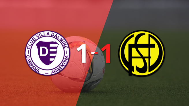 Reparto de puntos en el empate a uno entre Villa Dálmine y Flandria