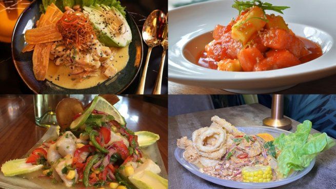 El Ceviche es un plato típico peruano, elaborado con trozos pequeños de pescado crudo, cebolla, pimentón y camote, entre otros ingredientes.&nbsp;