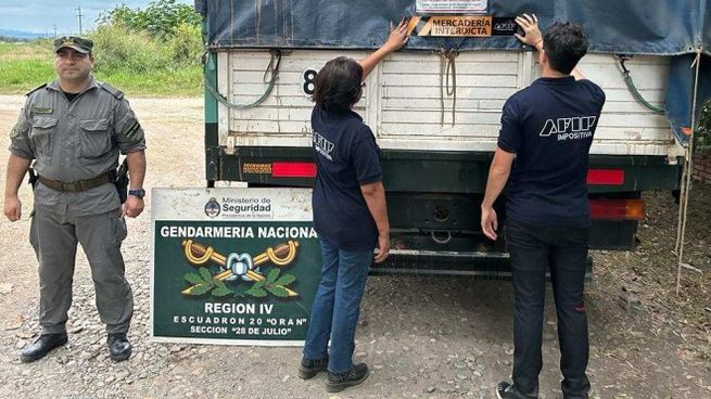 Procedimiento de AFIP y Gendarmería Nacional.