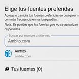 Google ahora te permitirá elegir a Ámbito como una fuente preferida. Google ahora te permitirá elegir a Ámbito como una fuente preferida.