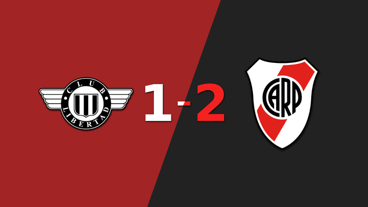 Victoria apretada de River Plate por 2-1 sobre Libertad
