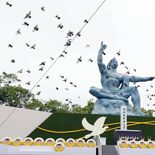 El acto central se realizó en el Parque de la Paz de Nagasaki.