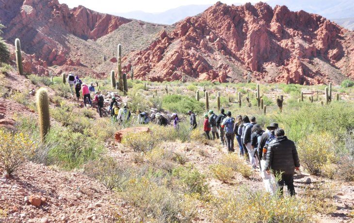 Escribieron una roca al visitar un circuito del norte jujeño y tuvieron que limpiarla