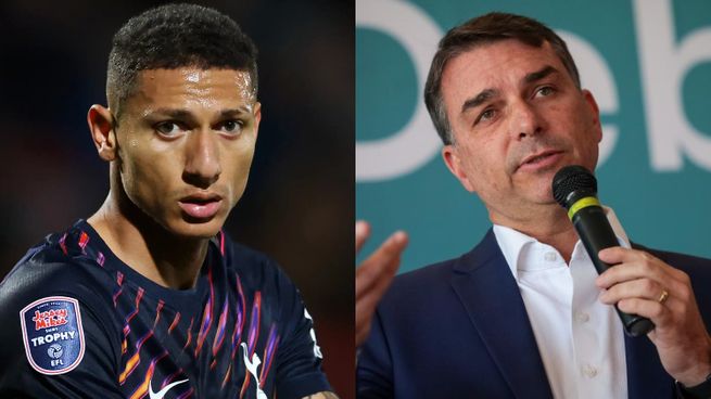 Richarlison cruzó a Flávio Bolsonaro.