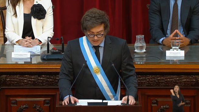 Javier Milei brindó un discurso en la apertura de sesiones ordinarias.