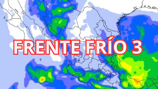 Frente Frío número 3 se aprixima a México por el norte.