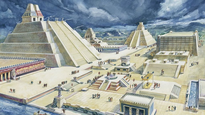 Pintura sobre la estética de la histórica Tenochtitlán, la Venecia del Nuevo Mundo.