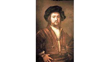 . Retrato de un hombre de mediana estatura con los brazos en la cintura