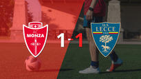 monza y lecce se reparten los puntos y empatan 1-1