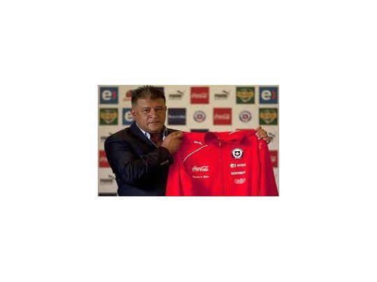 Claudio Borghi en su presentación como entrenador de la selección de Chile.