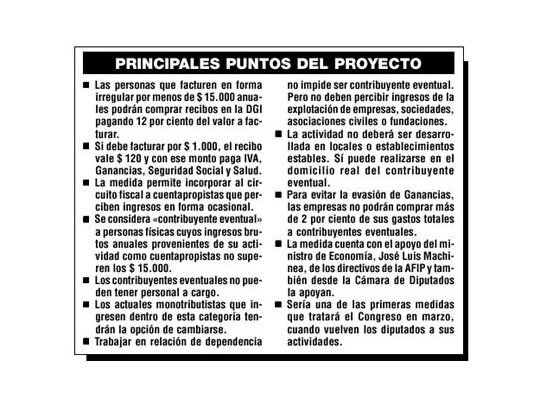 Factura eventual: con cambios, Machinea apura su aprobación