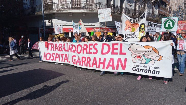 Nueva movilización de trabajadores del Garrahan en lo que va del año. Nueva movilización de trabajadores del Garrahan en lo que va del año.