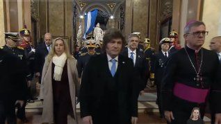 Milei, en el Tedeum de ayer en la Catedral. Milei, en el Tedeum de ayer en la Catedral.