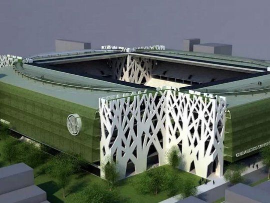 La maqueta original del Estadio Papa Francisco que presentó San Lorenzo en 2013.