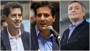 Wado de Pedro, Maximiliano Abad y Máximo Kirchner.