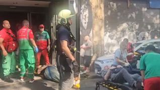 El cielorraso cayó sobre la sala de espera del primer piso del centro médico de OSECAC, en pleno barrio de Palermo.