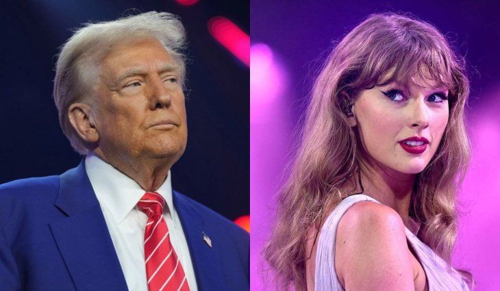 Donald Trump y Taylor Swift, dos de las celebridades que estarán en el 59° Super Bowl.