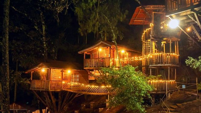 Las cabañas de Puebla escondidas en la altura de los árboles y rodeadas de neblina para visitar en mayo 2026