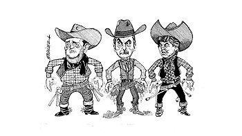 Luis DElía, Guillermo Moreno y Hugo Moyano