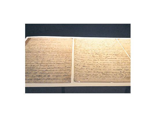 EPISTOLARIO. Manuscritos del General San Martín en la muestra.