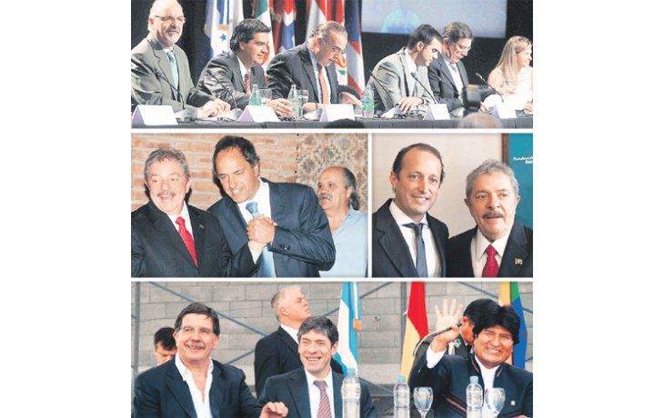 Lula da Silva fue estrella en La Matanza, donde estuvo con Daniel Scioli, su ministro de Seguridad Alejandro Granados y Martín Insaurralde, entre muchos otros. Allí desfilaron, también, ministros y gobernadores K. En La Plata, Evo Morales fue recibido por el jefe de Gabinete,  Juan Manuel Abal Medina, candidatos y el gobernador.